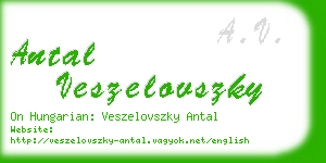 antal veszelovszky business card